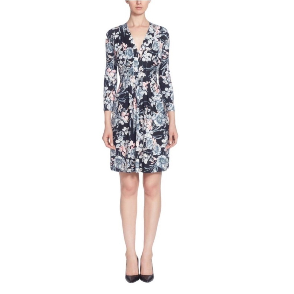 🆕 CATHERINE MALANDRINO Black and Pink Floral cocktail Dress Size XL